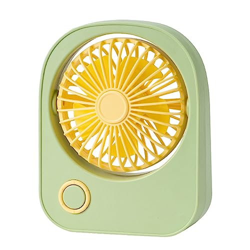 Image of Small Table Fan, Small Desktop Fan 115 Degreees Wind Direction Adjustment Mini Low Noise for Dormitory (Green)