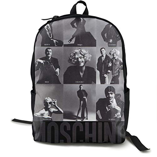N A Moschino Pack Clásico Mochila Escolar Negro Bolsa De Trabajo Poliéster Unisex Escuela