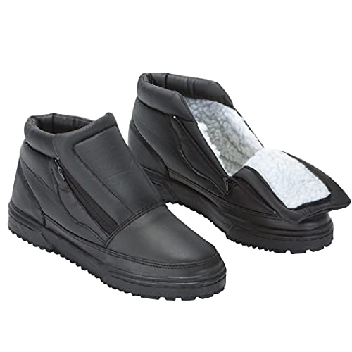 Collections Etc Water Resistant Fleece Insulated Snow Boots with Flip-Out Ice Grippers and Skid-Resistant Soles2