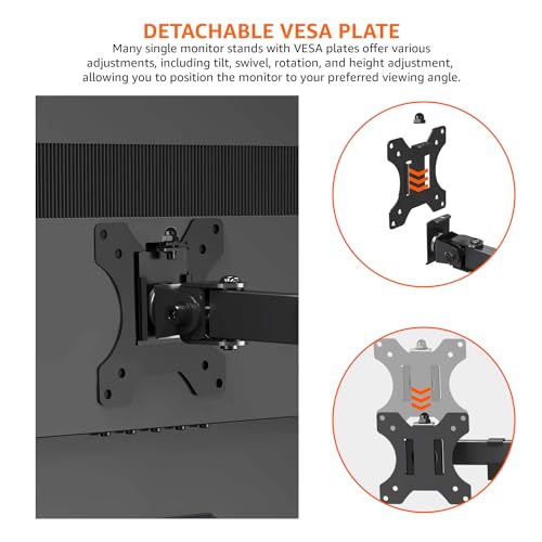 AmazonBasics Monitor Stand, Height Adjustable Arm Mount- Steel - Image 6