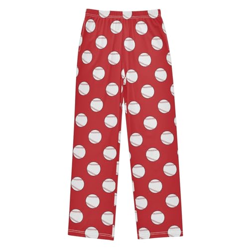 ZZXXB Funny Baseball Pattern Boys Long Pants Soft Trousers Elastic Waist Kids Lounge Bottoms with Pockets S-XL