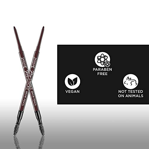 Image of JAQULINE USA Pro Stroke Eyebrow Pencil | Waterproof & Smudge-Proof | One Swipe Application | Natural & Long-Lasting Finish | For Denser, Fuller Eyebrows | Easy to Use | Cruelty-Free | Brown, 0.35g