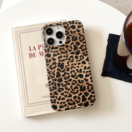 Altartar Leopard Coque Compatible iPhone 12 Pro Max Case Mignon élégant en Cuir Léopard Marron Simple Femme Coque Fille en Silicone Souple Étui iPhone 12...