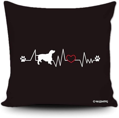 MALIHONG Pet Dog's Love with You - Funda de almohada con diseño de perro con diseño de pata de amor, color negro, para decoración del hogar, 18 x 18