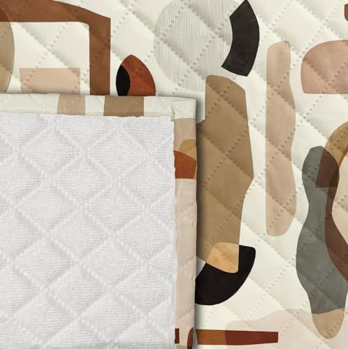 Image of Decorian Premium Soft Quilted Velvet Sofa Cover Mat, Sofa Seat Runner for Couch (Abstract Shapes, 2 Pcs Arm Rest)