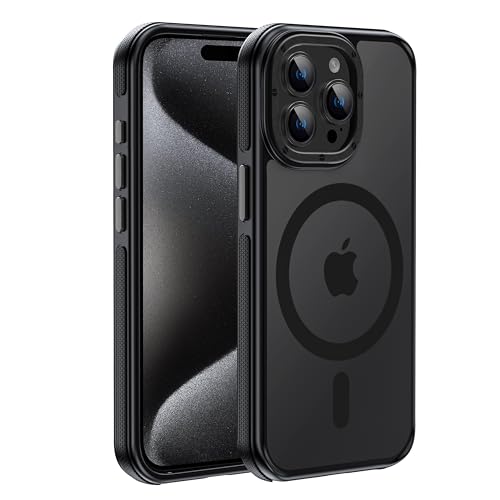 Yzoiko Strong Magnetic Case for iPhone 12 Pro Max [10Ft Military-Grade Protection] Compatible with fit MagSafe Shockproof Slim Thin Cover 6.7 inch 12 Pro Max Phone case Black Bumper