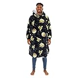 Offizielles Star Wars The Mandalorian Oversize Wearable Hooded Fleece | Super Warm and Cosy Sherpa Lined | Perfekt für Erwachsene | Grogu Design, Mehrfarbig, One size