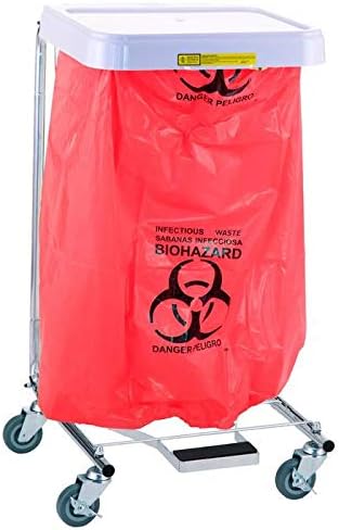 R&B Wire Products 690BIO Biohazardous Waste Disposable Poly-Liner Bag Red-Blk Print