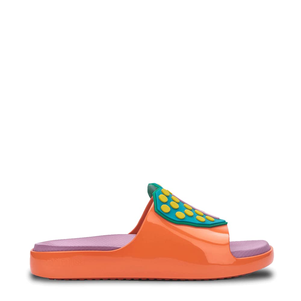 Melissa Mini Cloud Slide + Fabula Inf Flat Sandal, Orange, 2 UK