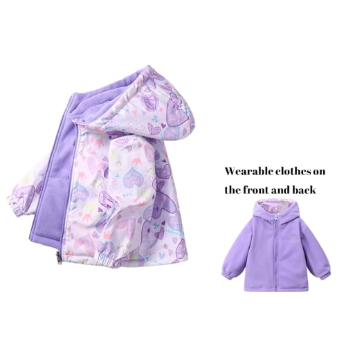 Girls Cute Pattern Coat Print Jacket for Girls' Autumn Kids Toddler Winter Hooded Jacket3