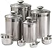 Kitchen Canister Set - Airtight Stainless Steel Canisters with Glass Lids - Organization Containers for Kitchen - Ideal for Dry Food, Flour, Sugar, Coffee, Rice, Tea & Pantry Storage (8 PCS Large)