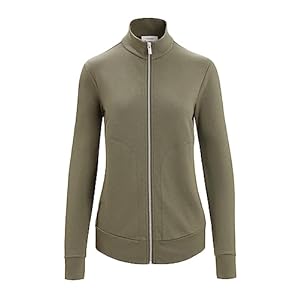 icebreaker Women’s Central Long Sleeve Full-Zip Casual Wool Lounge Sweatshirt