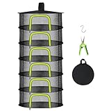 6 Layer Herb Drying Rack, Herb Drying Rack Hanging Mesh, Foldable Plant Drying Net With U-Shaped Zipper, Garden Shears, Hooks, For Drying Herbs Plants, Flowers, Fruits, Food, Clothes(6 Layers-23.62'')