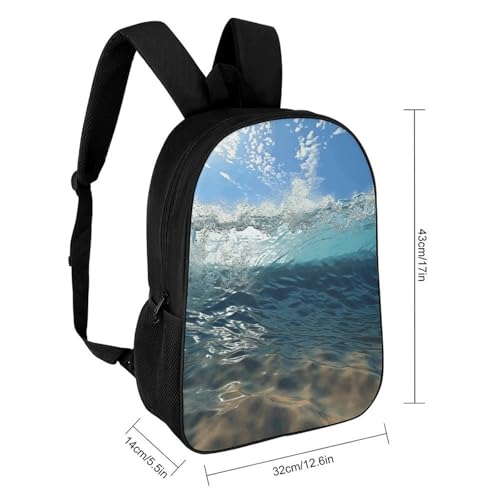 Blue Sea Wavy Seascape Bookbag - Ultra Lightweight Portable Backpack Work Travel Backpack for Men Women Fits 16 Inch Notebook2