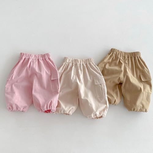Moonker Toddler Girls Baggy Cotton Pants Lightweight Loose Wide Leg Elastic Waist Trousers Summer Toddler Girl3