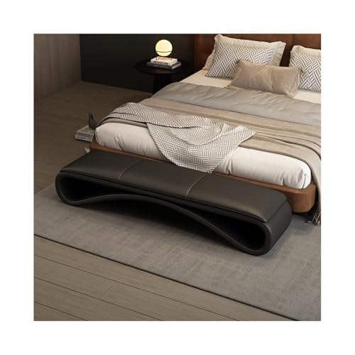 Panca e comodino per camera da letto, di lusso, colore nero, design moderno, semplice, di fascia alta, elegante divano per camera da letto e soggiorno, arredamento elegante per spazi domestici