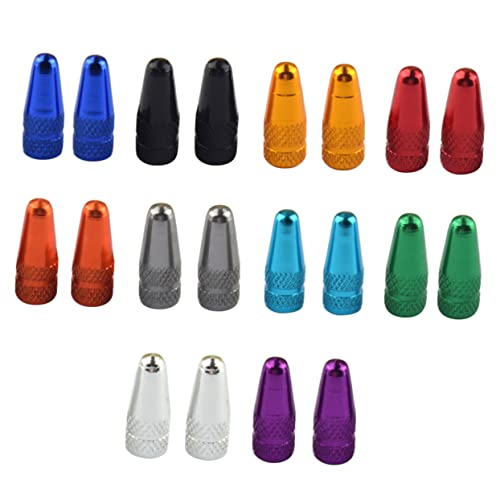 Tapas para válvulas francesas de aluminio anodizado GANAZONO, 20 piezas, tapones ligeros para llantas de bicicleta, colores vibrantes, fáciles de instalar, evitan fugas de aire miniatura 1