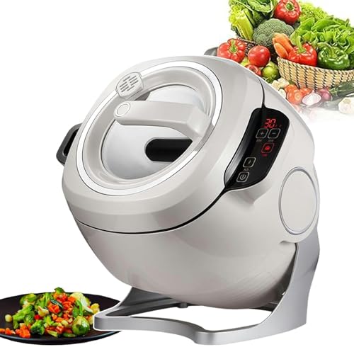 XNYXLPP Máquina de Cocción Automática - 6L | Procesador de Alimentos Tipo Tambor - 2000W | Máquina automática para saltear - Tiempo Ajustable | Robot de Cocina con Panel táctil: Potencia de Fuego
