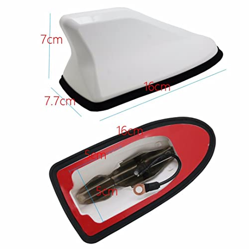 Image of Oshotto Car Shark Fin Roof Antenna Car Antenna Radio FM /AM Car Decorate Compatible with Toyota Etios - (White)