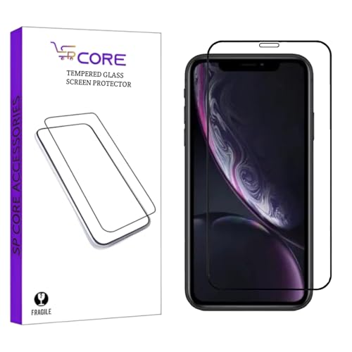 Image of Tempered Glass Screen Protector Compatible for iPhone 11 / iPhone XR (Black) Edge To Edge Coverage With Easy Installation Kit for Smartphone