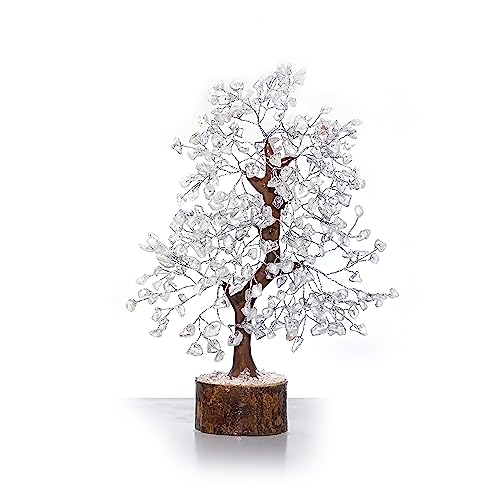 P&R:UK Clear Quartz Crystal Tree - Approx 10 Inches - Healing & Feng Shui - Art Deco Style - 1 Count