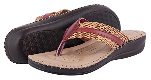 Image of HEALTH FIT Soft Orthopedic Slippers /Doctor Chappal & Footwear with Memory Foam Women Cherry