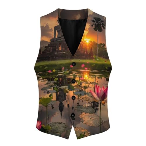 Sukhothai - Thailand Men's Suit Vest Waistcoat Vests Formal Dress with 2 Pockets for Business Casual Tuxedo3