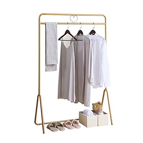 erkebspm Perchero Love Clothes Rail Metal Colgando Ropa Display Rack Perchero Gran Capacidad para Dormitorio, Boutiques, Sala de Estar/Oro/120X42X150Cm