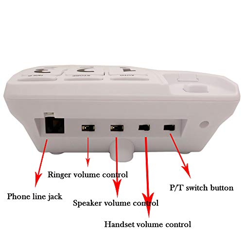 Big Button Phone For Elderly, Jekavis J-P02 Amplified Corded Phones For Hearing Impaired Aid, Home Landline Phone For Seniors With Speaker Wall Phone Elderly Telephone, White #TOP4