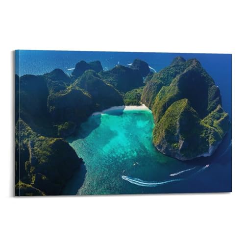 Art mural moderne WIZIGM tableau en toile premium de la baie thaïlandaise 40x60cm