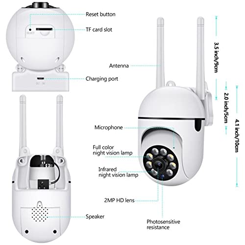 Kowvowz Outdoor Security Cameras, 2.4Ghz & 5G Wifi Cameras For Home Security, 1080P Dome Surveillance Cameras 360° View, Waterproof With Motion Detection, 2-Way Audio (2Pcs) #TOP7