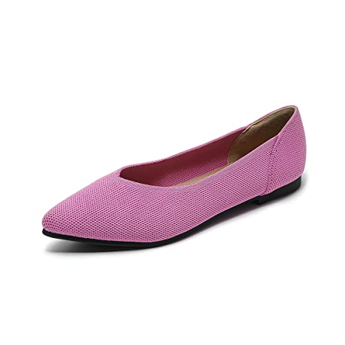Image of Semwiss Women's Ballet Flats Comfortable Work Dressy Pointed Toe Shoes | Office-ready Comfort: Breathable Knit, Soft Memory Foam, Slip-on Lightweight, Foldable Flats for Business Casual & Formal