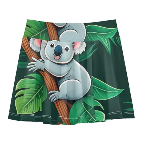 Kid Teen Girls Skorts Athletic Shorts Skirts with Shorts Teen Cheer Cute Koalas Trees Green Tropical 4t