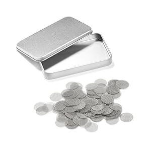 200 PCS 1/2 Inch Stainless Steel Pipe Screens, 1/2 Inch Metal Pipe Screen with Metal Box