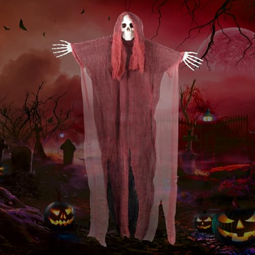 Decoracion Halloween Terror,68 x 100 cm Esqueleto Colgante Fantasma Volador...