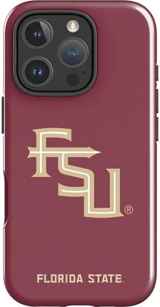 Skinit Impact Phone Case Compatible with iPhone 16 Pro - Officially Licensed Florida State FSU Seminoles Black Design
