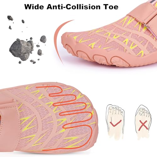 Image of Orgone Hike Footwear Barefoot Shoes Womens Mens, Pro Shoes Women Men Barefoot Hike Shoes Travel Shoes, Healthy & Non-Slip Breathable Barefoot Shoes, Pink A04