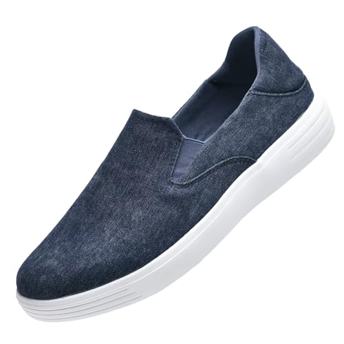 Image of konhill Mens Slip On Loafers Sneakers - Casual Knit Walking Shoes for Men, Lightweight Breathable Memory Foam Boat Shoes, Comfortable Slip-On Driving Loafers for Work Travel Beach
