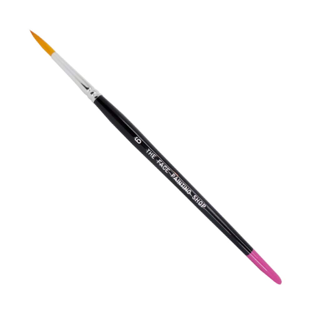 The Face Painting ShopBrush - Round 6, Professional Face Painting Brush, Sleek Ink Tipped Wooden Handle and Synthetic Bristles