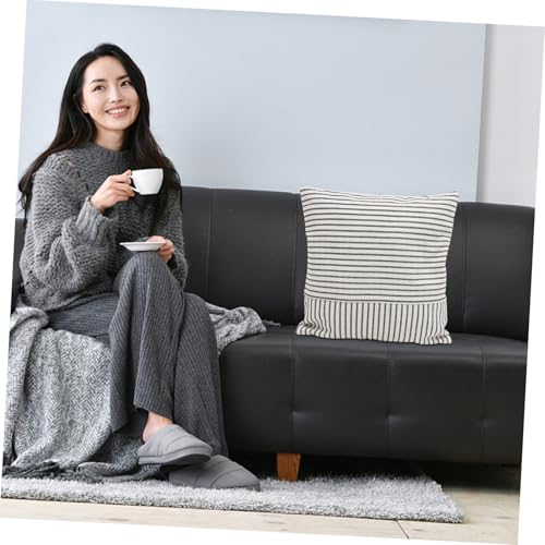 Housses de coussin coton et lin POPETPOP lot de 2 zippées pour canapé