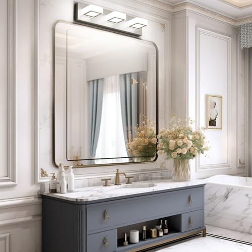 Image of Ralbay 5 Color Temperature Brushed Nickel Bathroom Vanity Lights Dimmable Acrylic Modern LED Bathroom Wall Lighting Fixtures Brushed Nickel