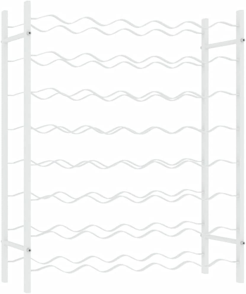 vidaXL Estante para Vino 48 Botellas Metal Blanco