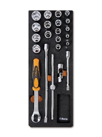 Beta Tools 024500092, M92 Assortment Set of Ratchet with Accessories (Pack of 22 pcs)