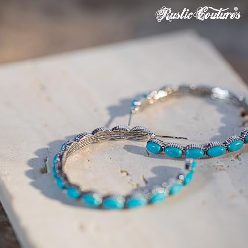 Rustic Couture's Western Hoop Earrings for Women Cowgirl Country Concho Western Statement Jewelry2