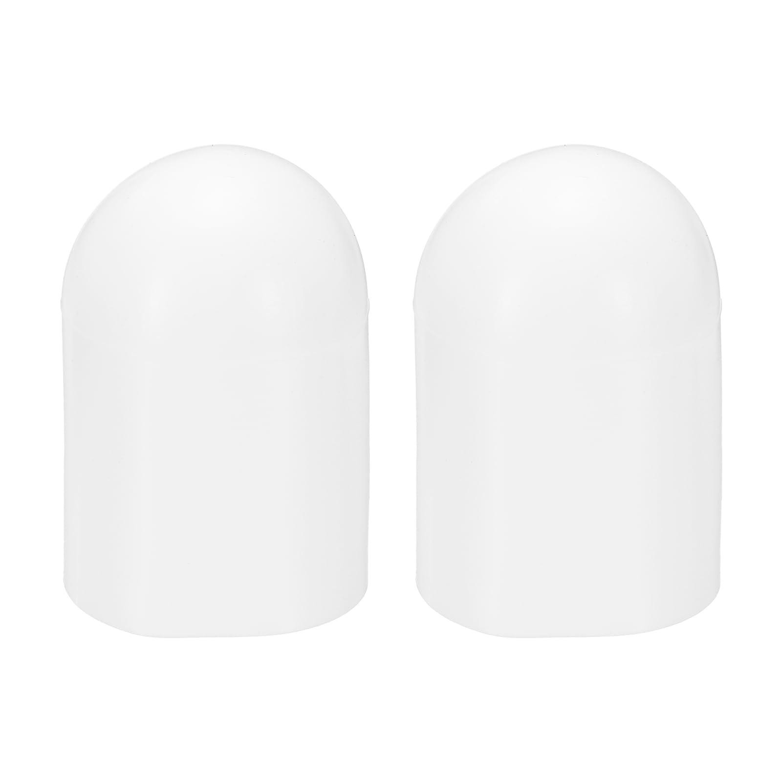 sourcing map 2 Pcs Flashlight Diffuser Caps, 50.8mm ID x 79mm Height Flexible Silicone End Caps, Screw Thread Protector Covers for 51-54mm Torch LED Lights Furniture Tubing Bolt, White