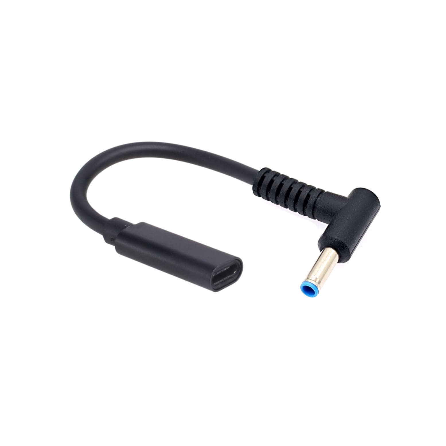 JZK 65 W PD USB-C auf DC 4.5 * 3.0 mm Adapterkabel für HP Laptop, Typ C Buchse auf rechtwinkligen 4.5 mm x 3.0 mm DC-Hohlstecker, Netzadapter-Ladekabelkonverter