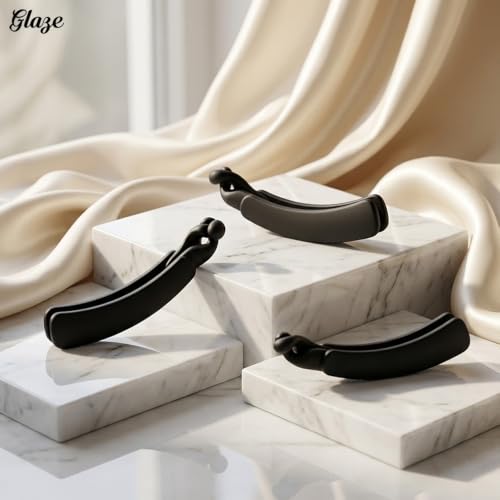 Image of Glaze Matte Finish Curved Hair Clips for Women & Girls Pack of 3 Hair Claw (medium)