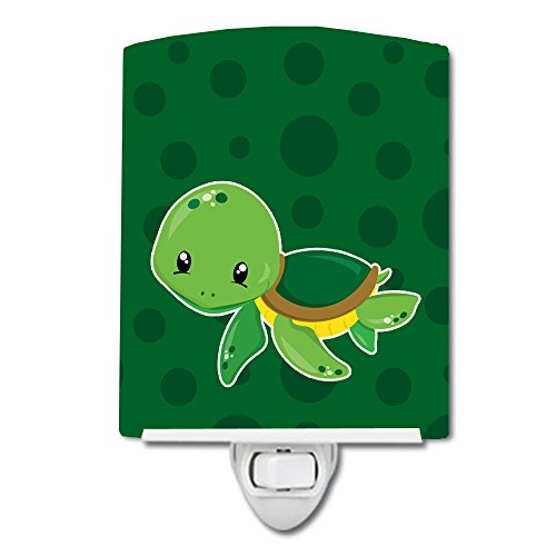 Lámpara de noche cerámica Turtle Nautical 6x4x3 multicolor miniatura 1