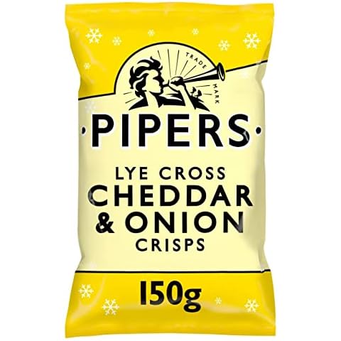 Pipers Crisp Lye Cross Cheddar and Onion Crisps, 150g Cover
