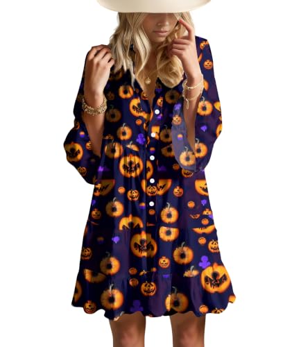 Image of Opemiby Summer Dresses for Women 2026 Flowy Ruffle 3 /4 Sleeve V Neck Tiered Casual Babydoll Boho Beach Mini Dress
